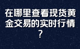 在哪里查看现货黄金交易的实时行情？